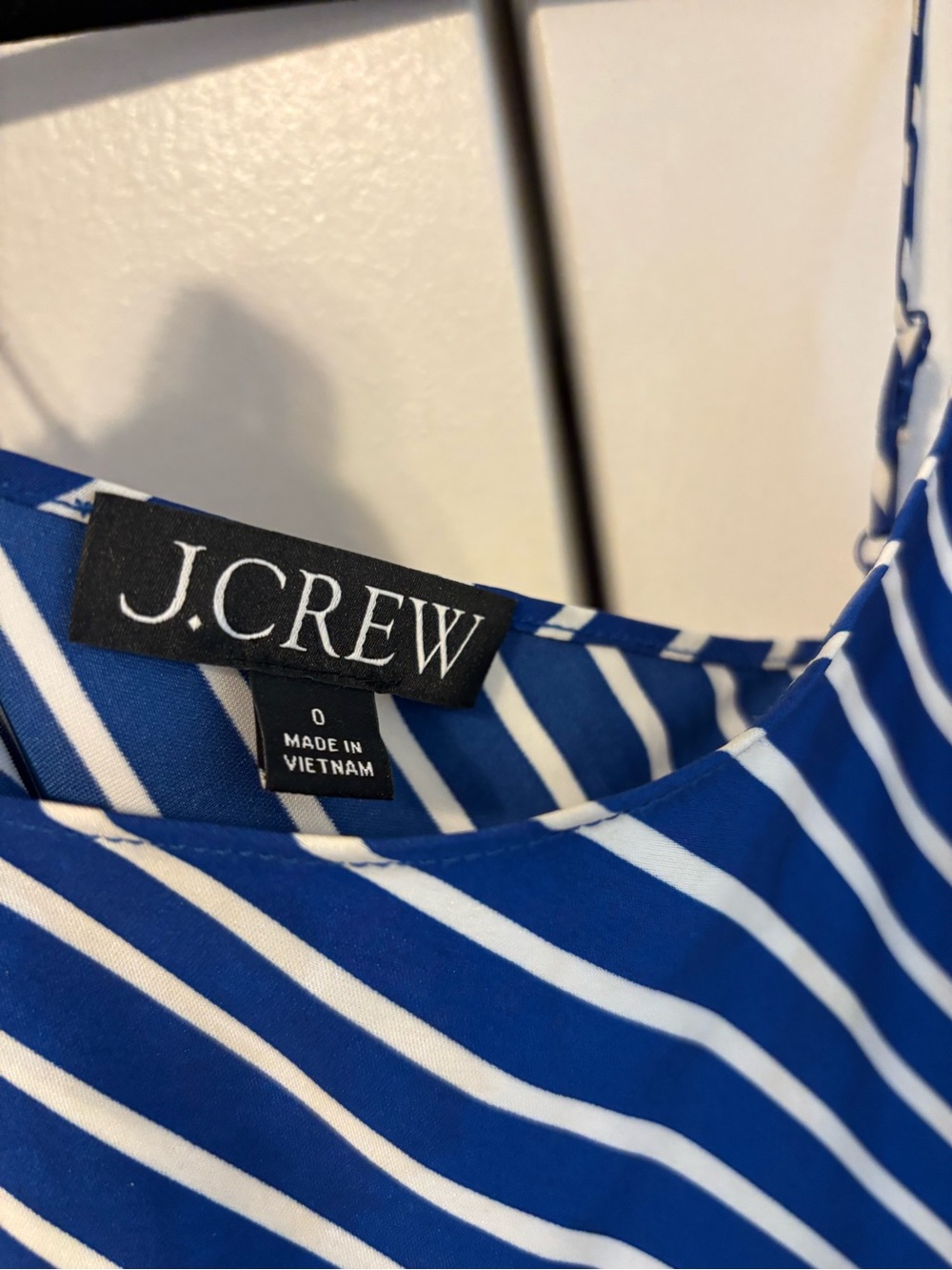 J. Crew Royal Blue and White Diagonal Stripe Maxi dress